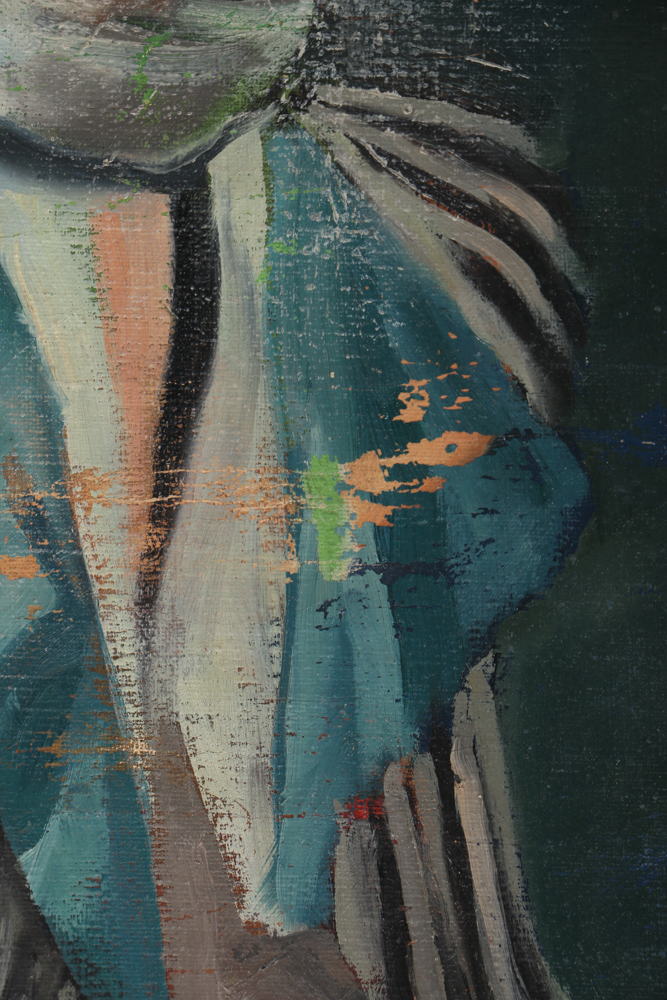 Albert Pels Original Oil Painting on Unstretched Canvas Self-portrait as a Pirate