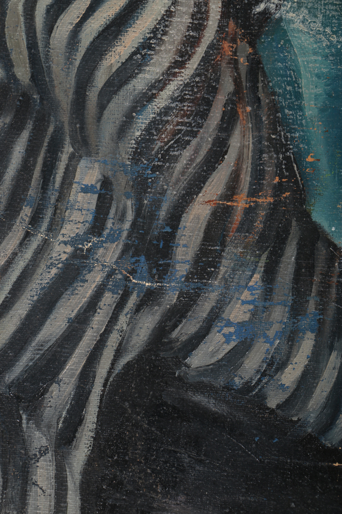 Albert Pels Original Oil Painting on Unstretched Canvas Self-portrait as a Pirate