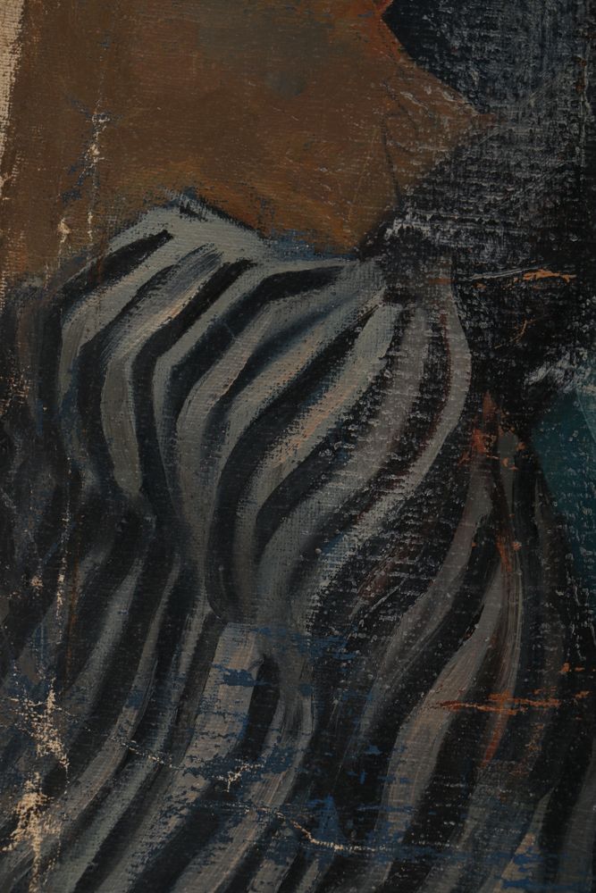 Albert Pels Original Oil Painting on Unstretched Canvas Self-portrait as a Pirate