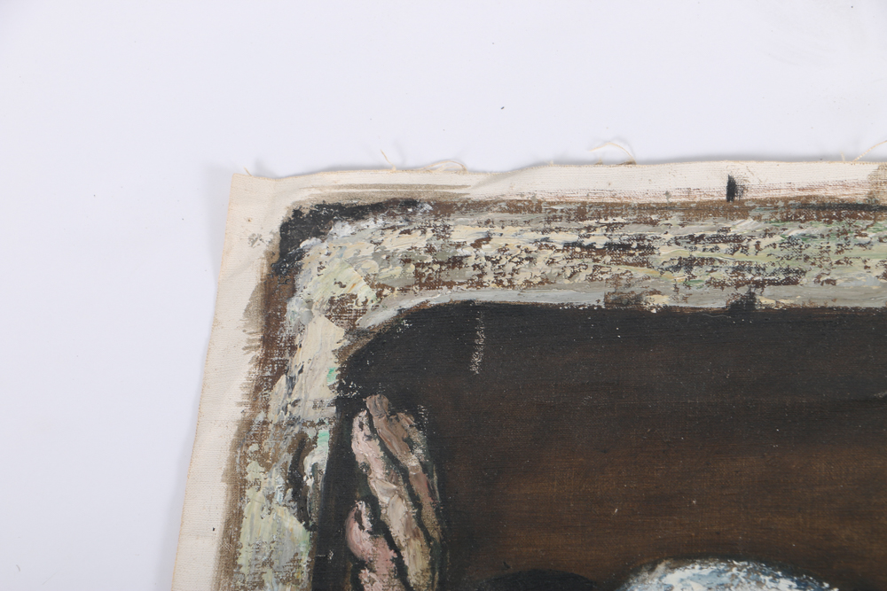 Albert Pels Oil Painting on Unstretched Canvas "Violence in the Streets"