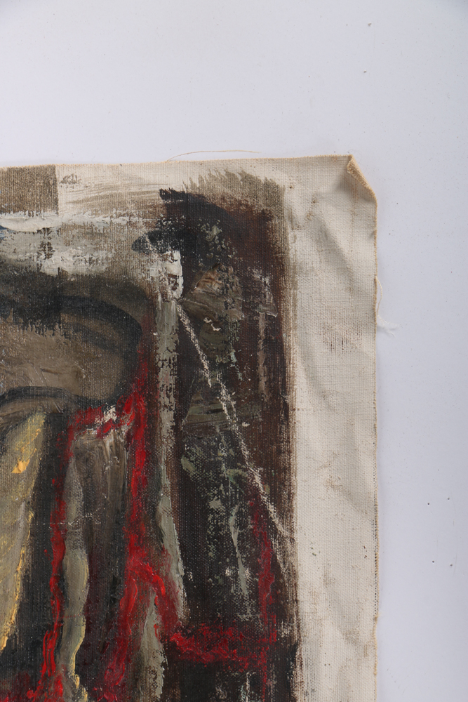 Albert Pels Oil Painting on Unstretched Canvas "Violence in the Streets"