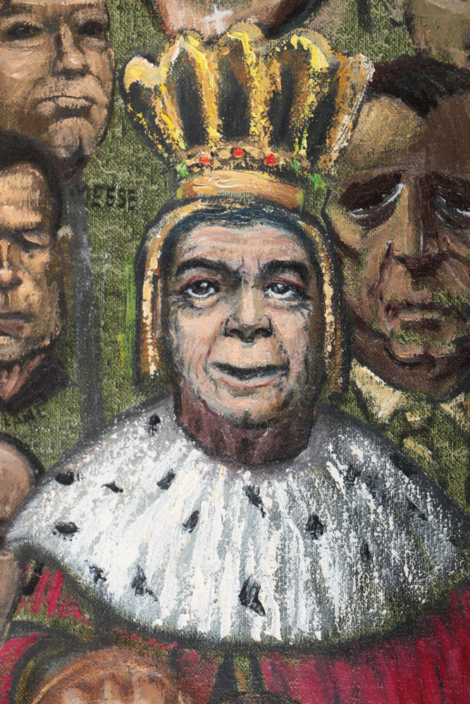 Albert Pels Oil Painting on Unstretched Canvas "The Mad King"