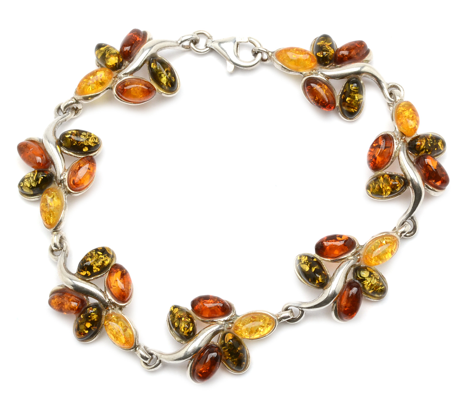 Collection of Sterling Silver Imitation Amber Jewelry