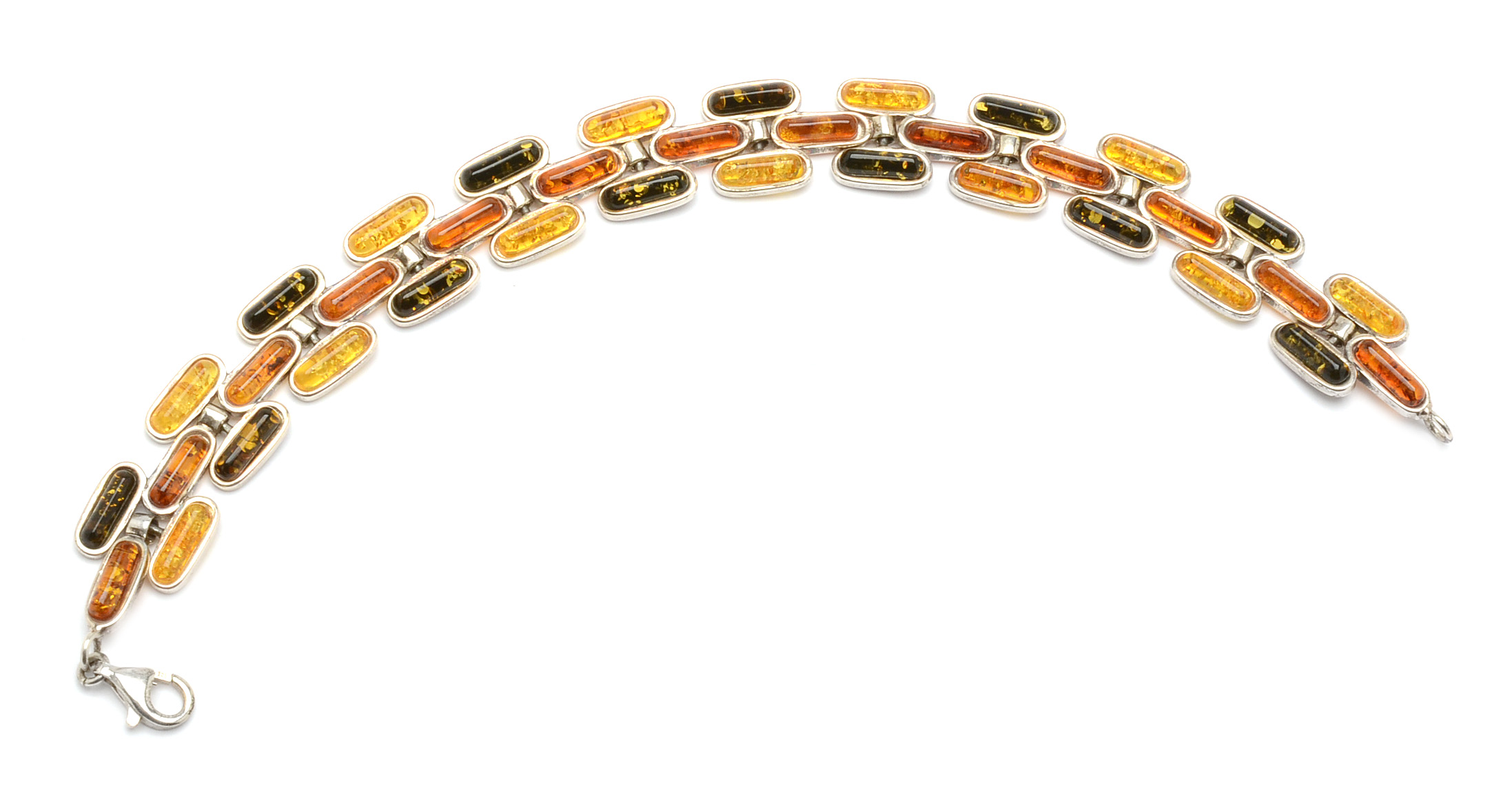 Collection of Sterling Silver Imitation Amber Jewelry