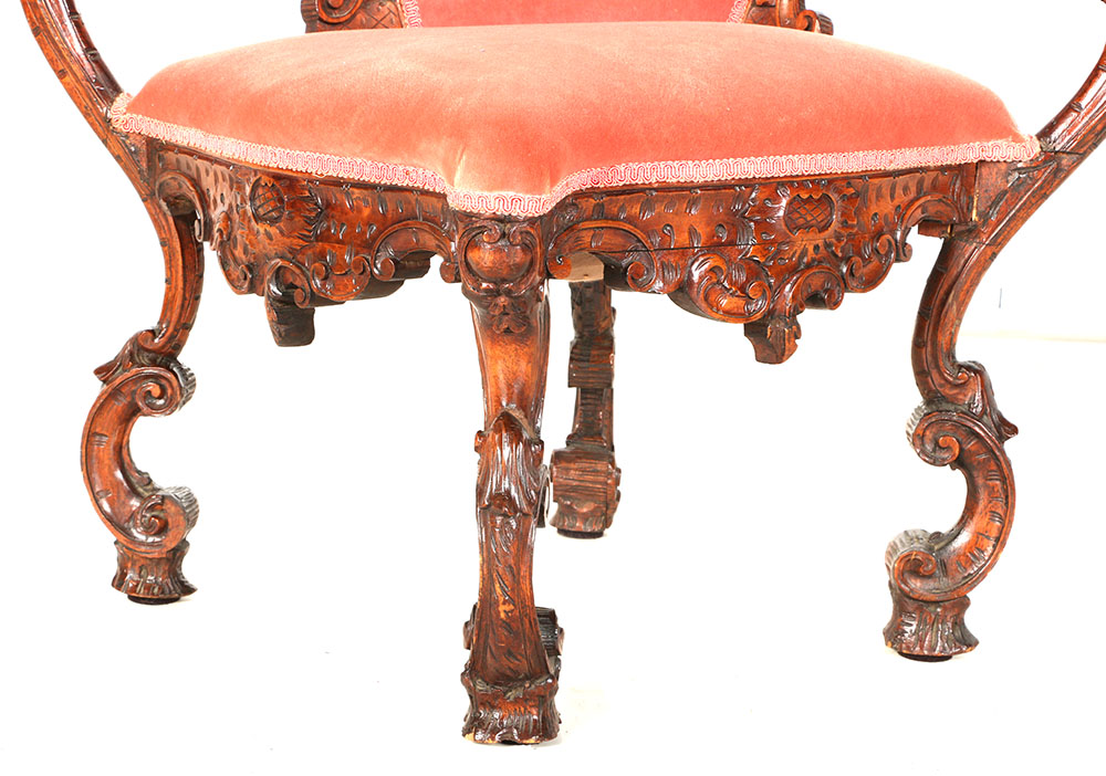 Mid 19th Century Victorian Rococo Revival Corner Chair