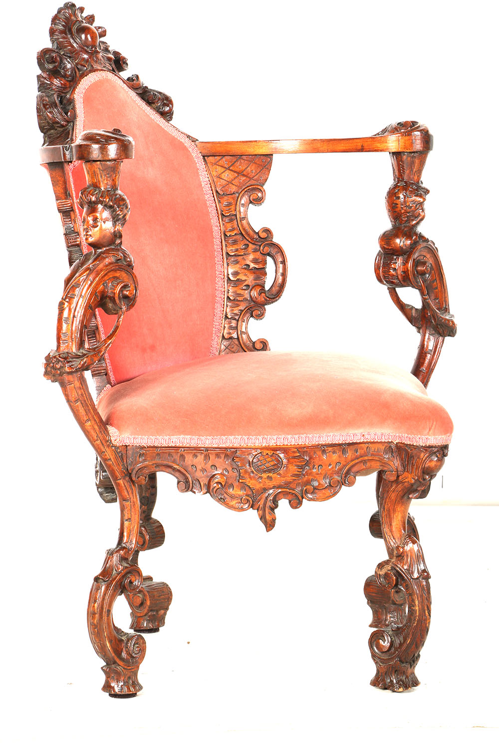 Mid 19th Century Victorian Rococo Revival Corner Chair