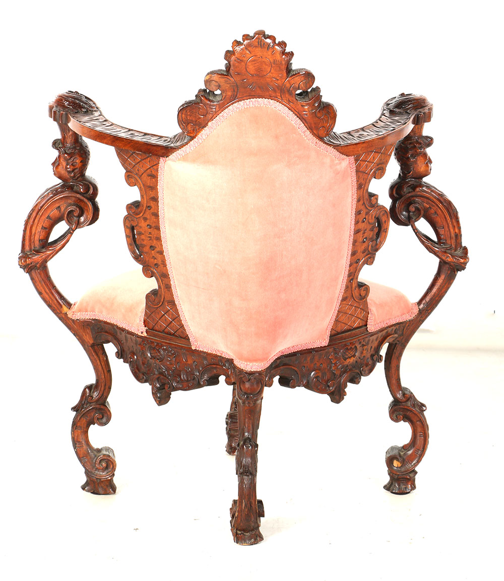 Mid 19th Century Victorian Rococo Revival Corner Chair