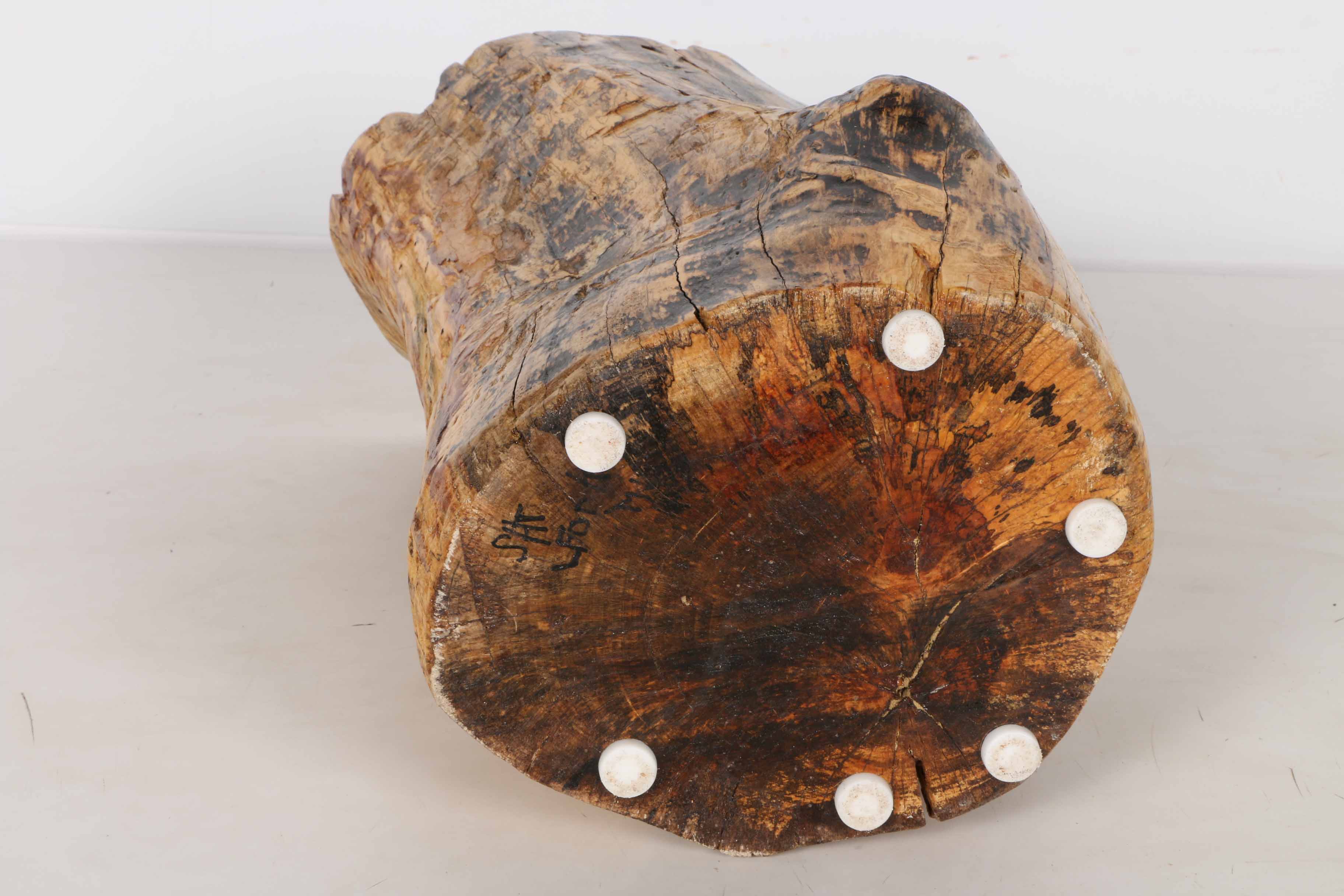 Natural Carved Wooden Base Sculpture