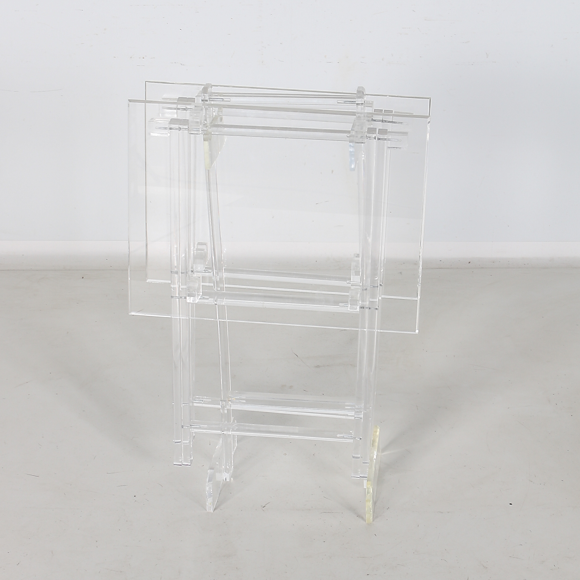 Vintage Lucite TV Tray Set With Stand