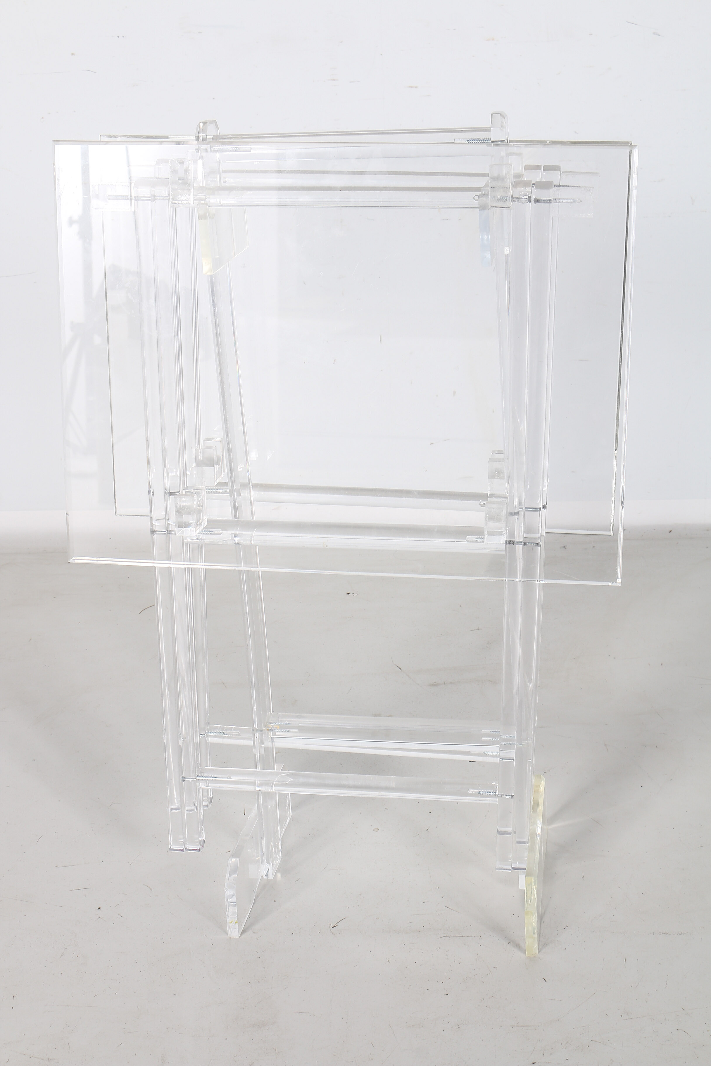 Vintage Lucite TV Tray Set With Stand