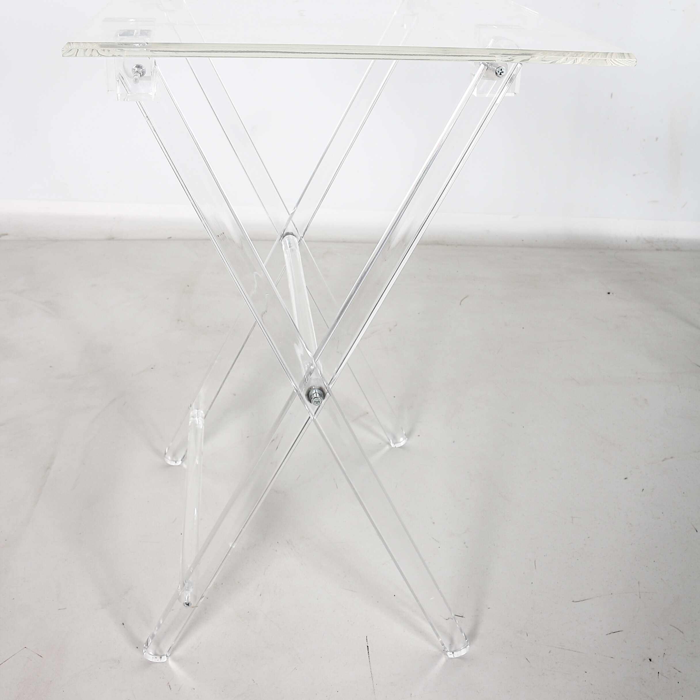 Vintage Lucite TV Tray Set With Stand