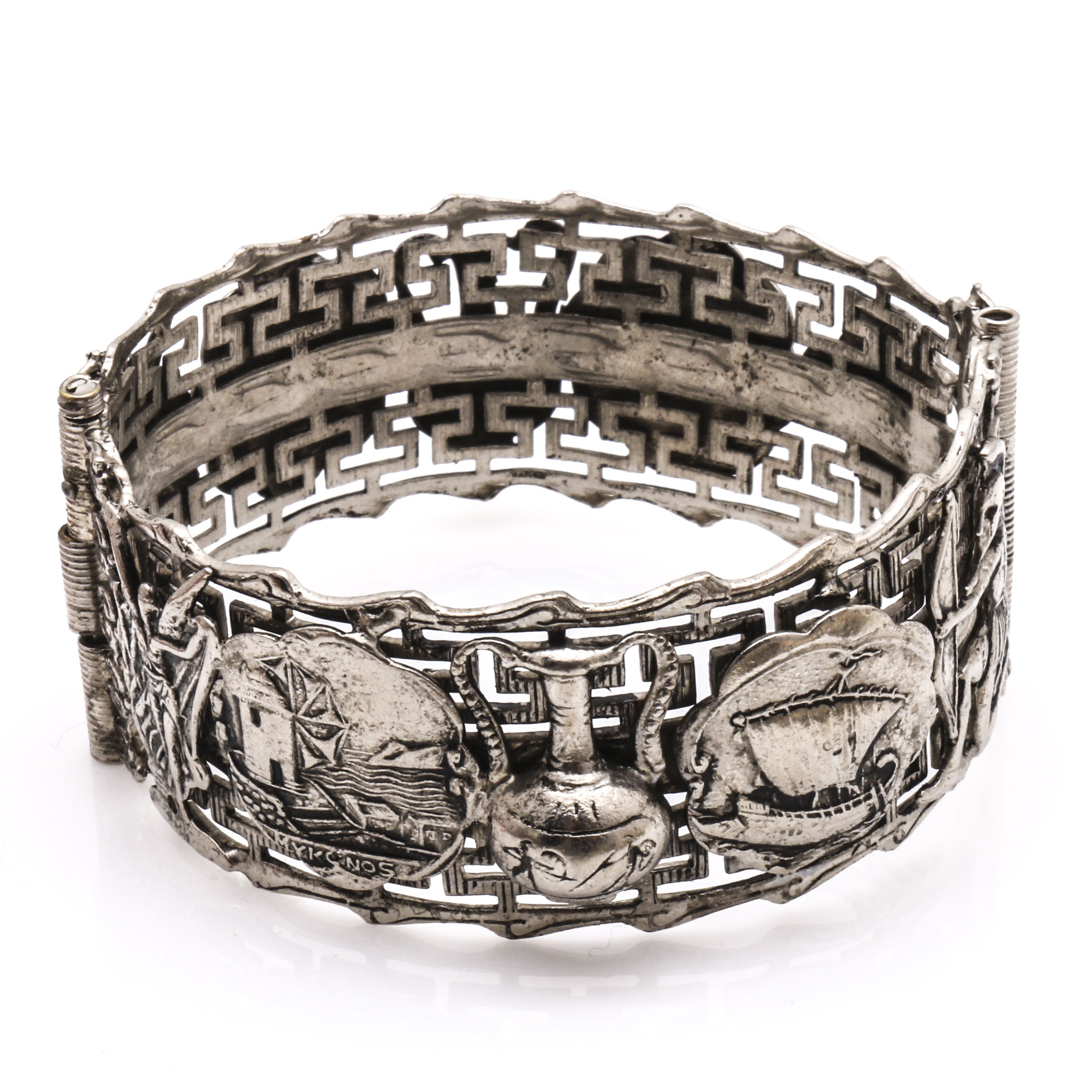 Silver and Gold Tone Stone Jewelry Featuring a Selro Bracelet