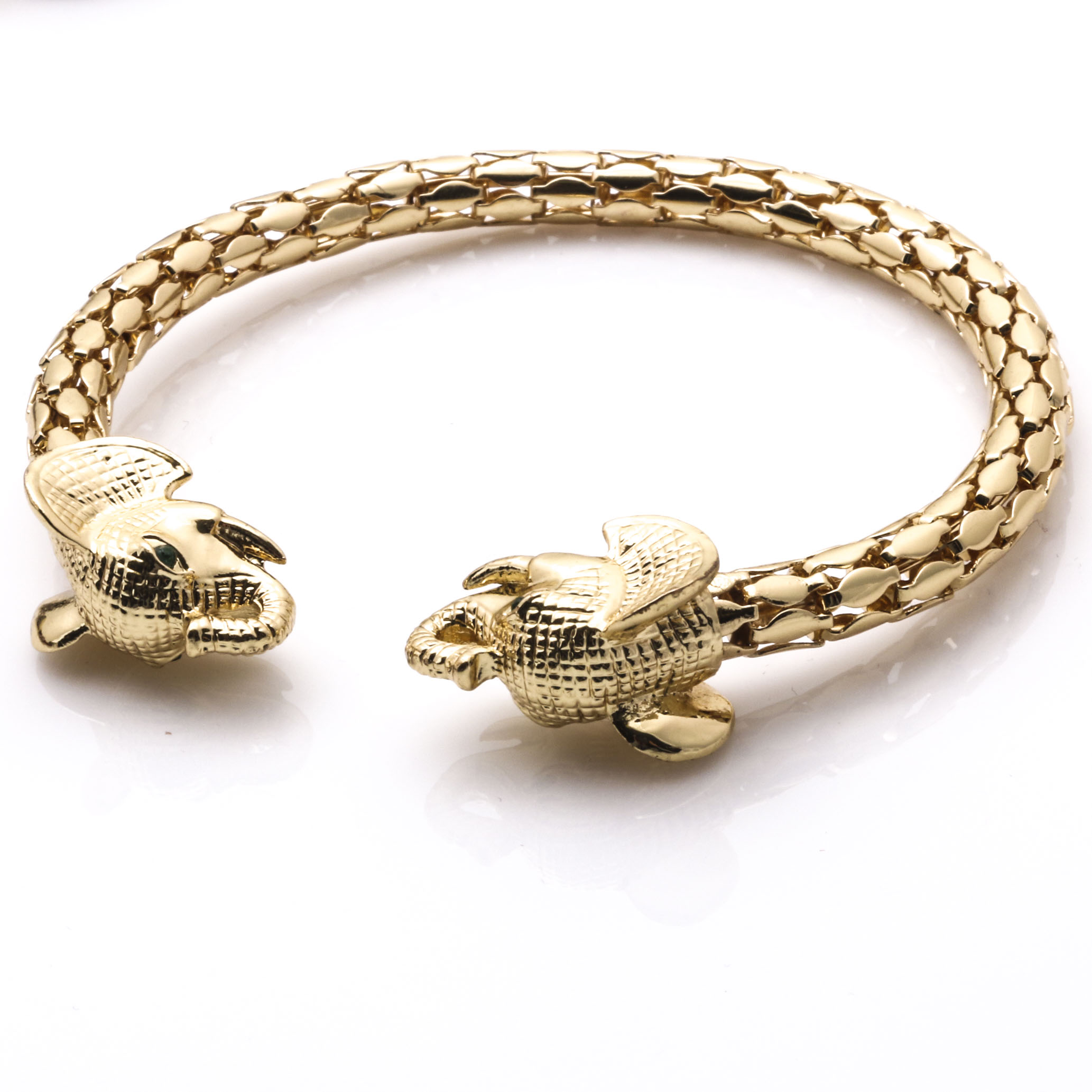 Silver and Gold Tone Stone Jewelry Featuring a Selro Bracelet