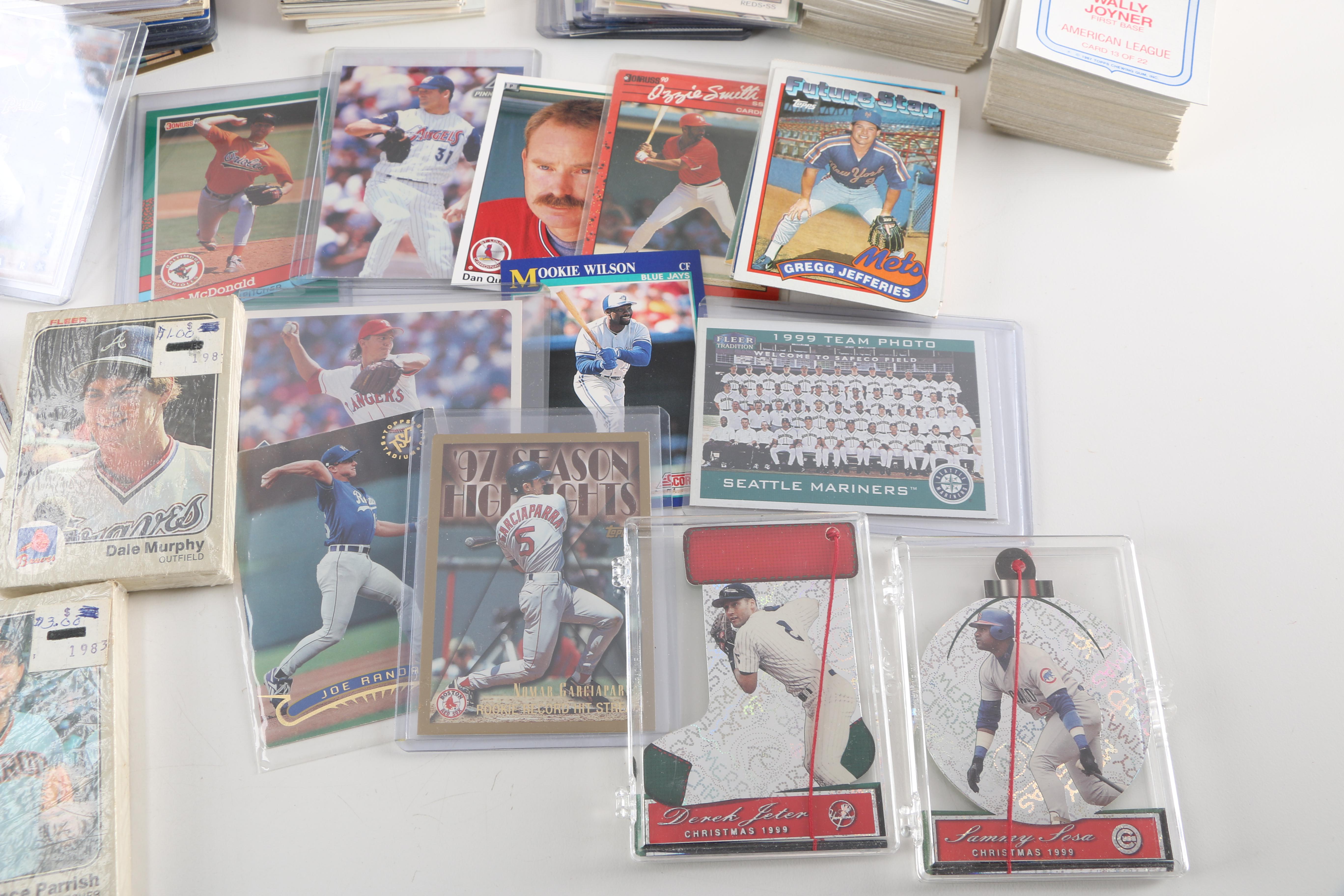Collection of Baseball Cards and Baseball Card Holder