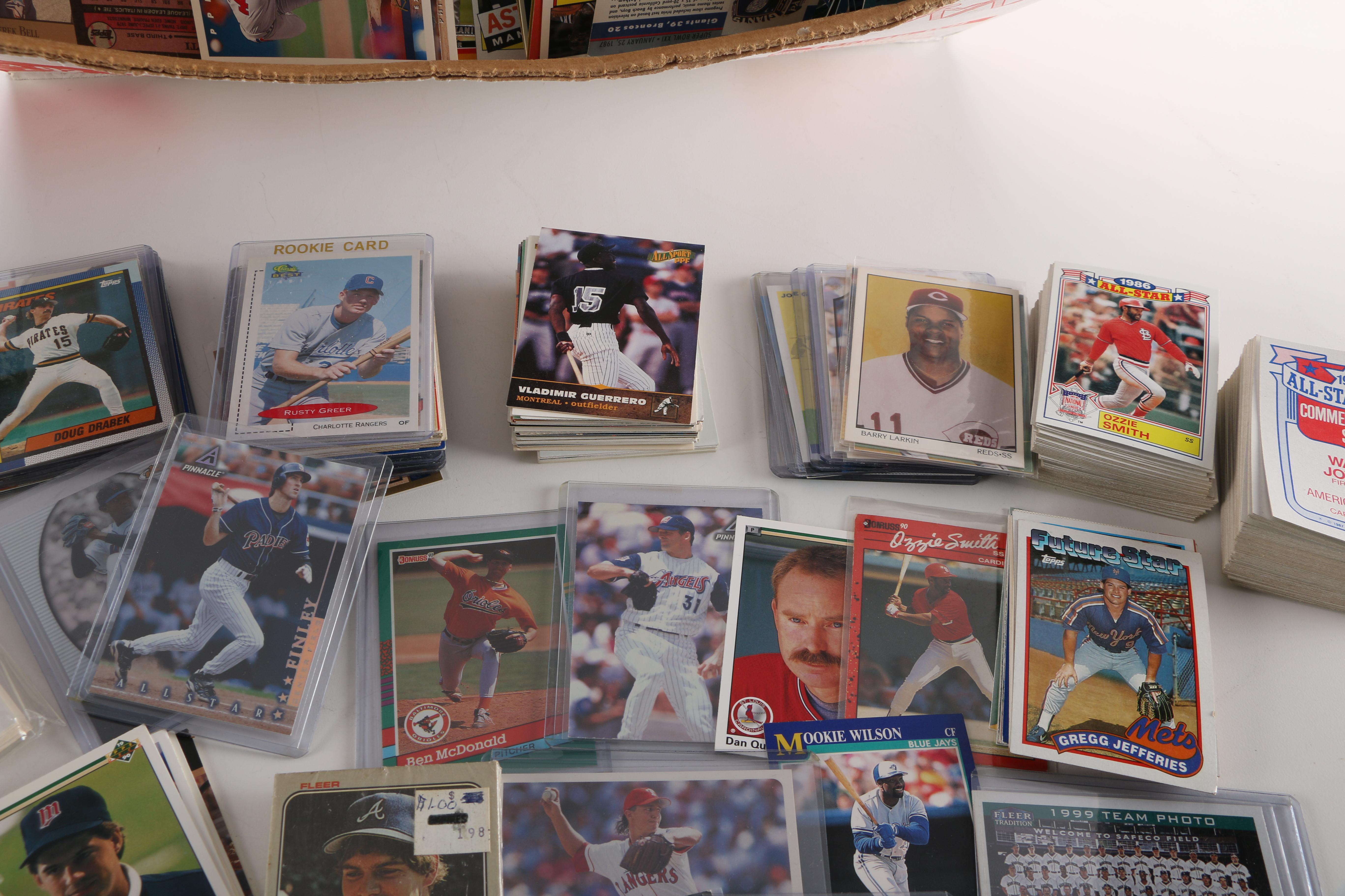 Collection of Baseball Cards and Baseball Card Holder