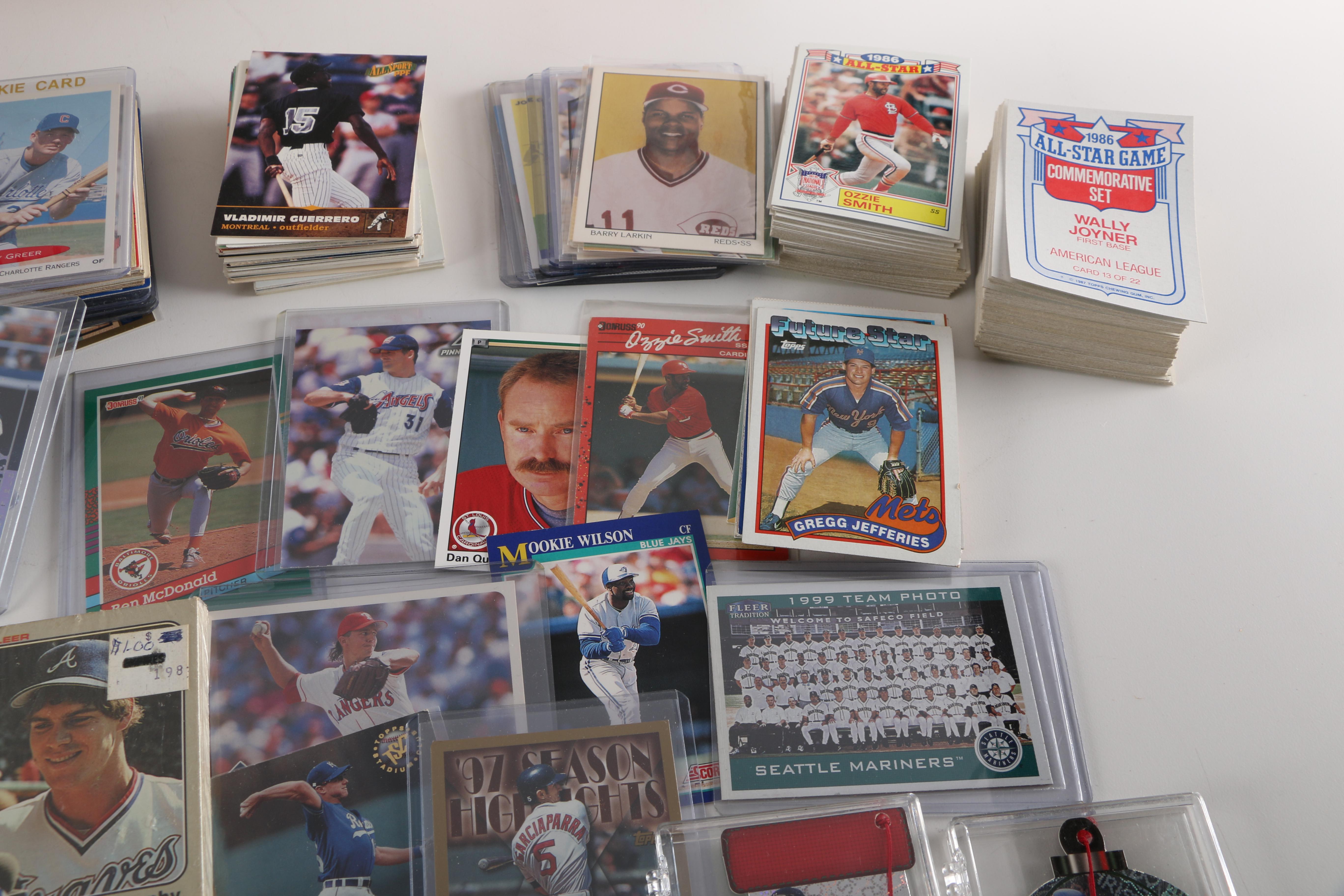 Collection of Baseball Cards and Baseball Card Holder