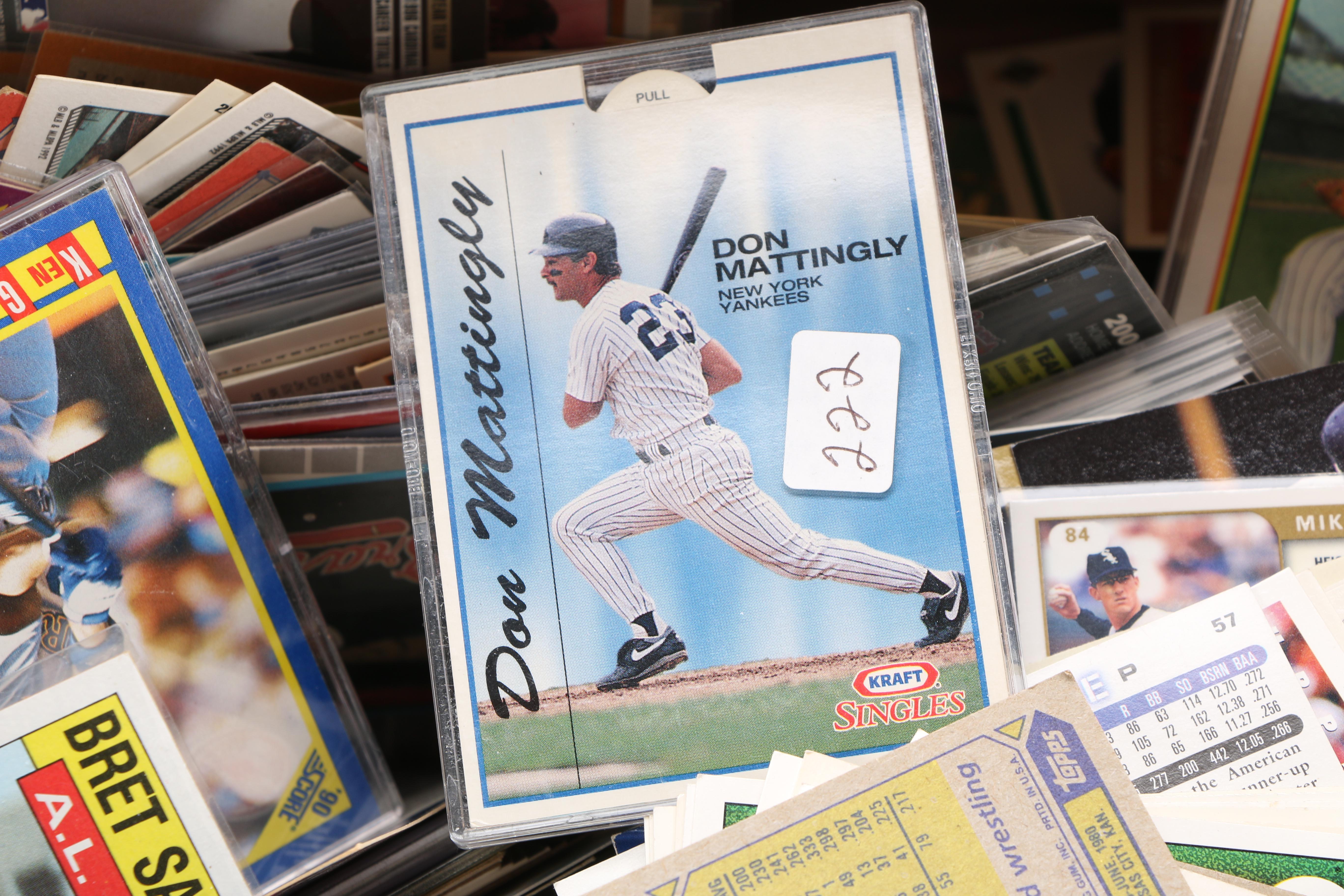 Collection of Baseball Cards and Baseball Card Holder