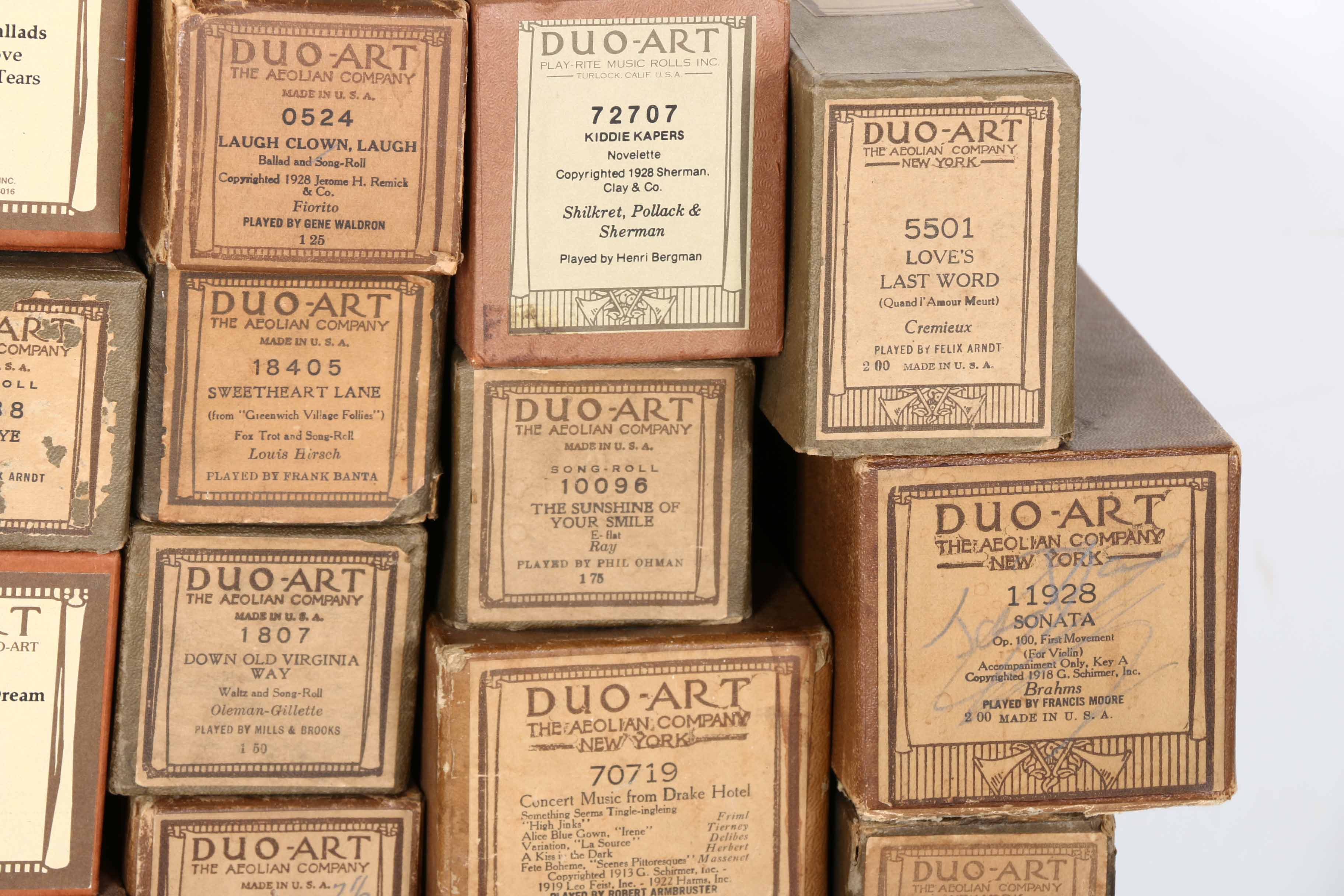 Duo-Art Player Piano Music Rolls