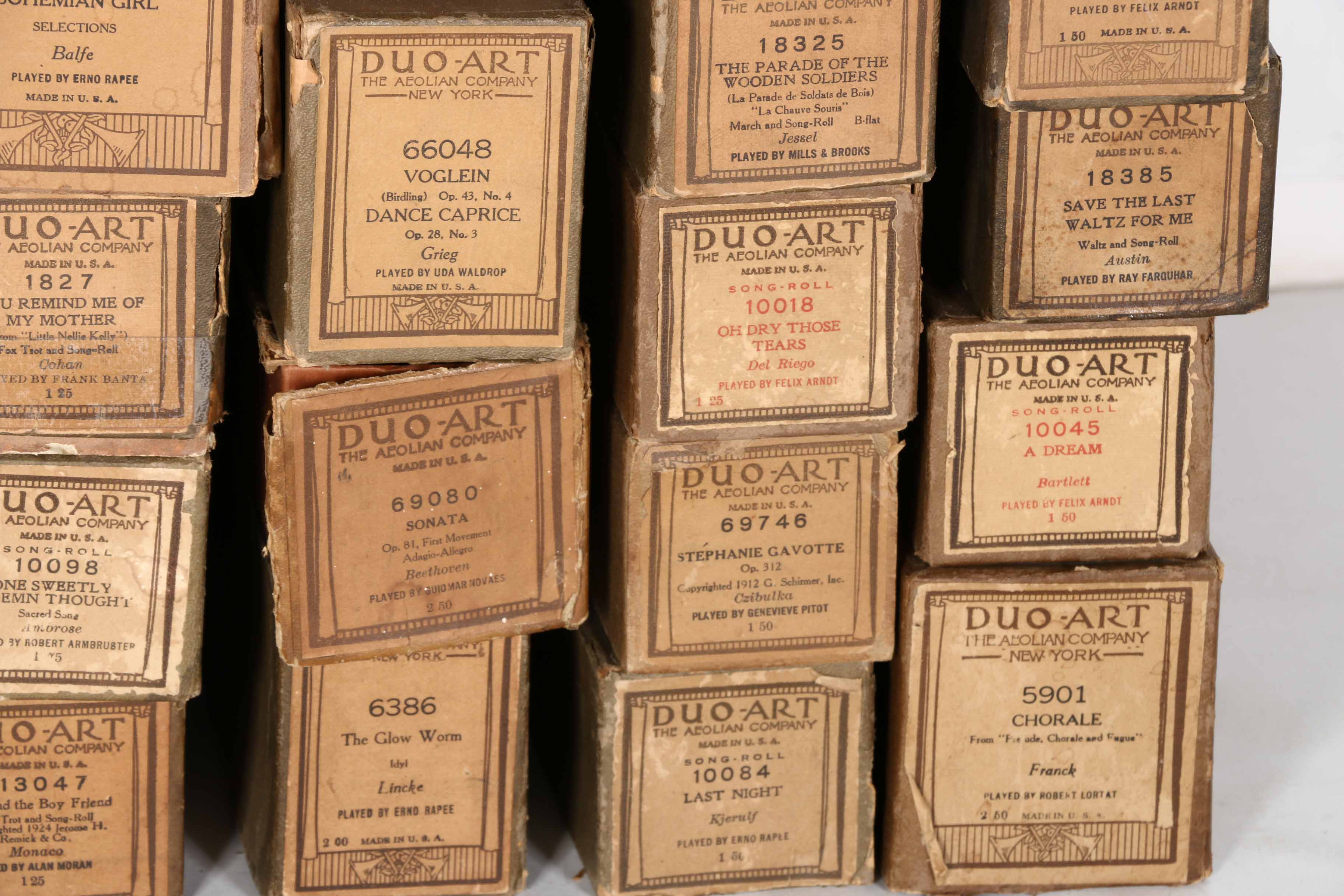 Duo-Art Player Piano Music Rolls