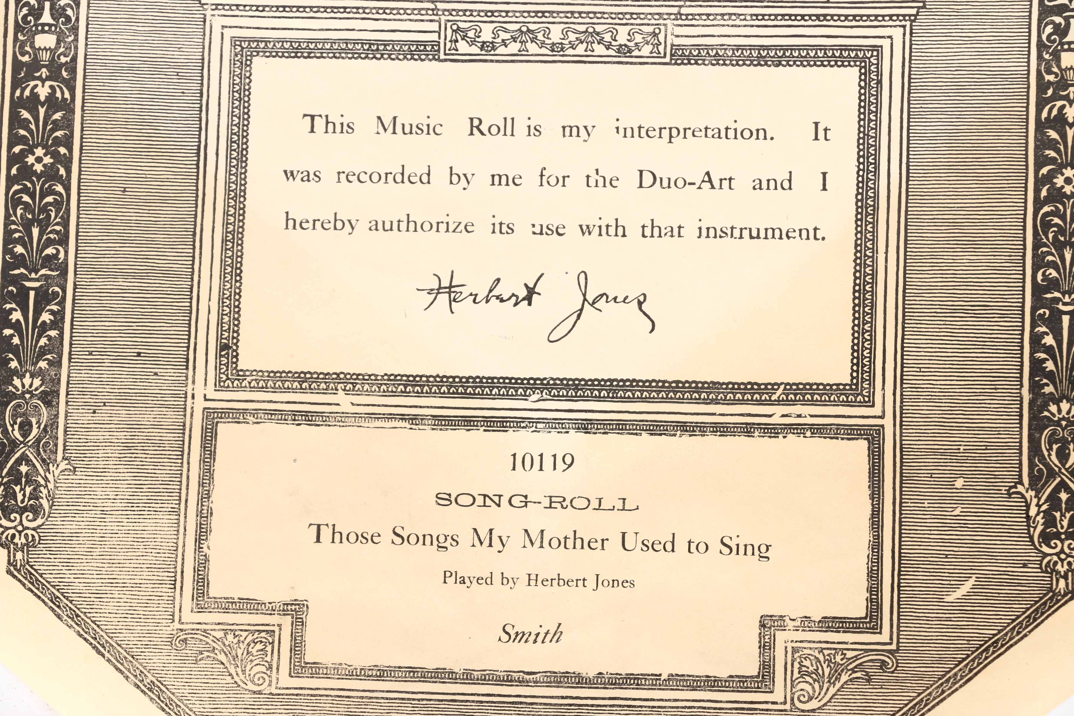 Duo-Art Player Piano Music Rolls