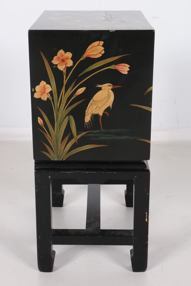 Chinoiserie Three-Drawer Chest on Stand