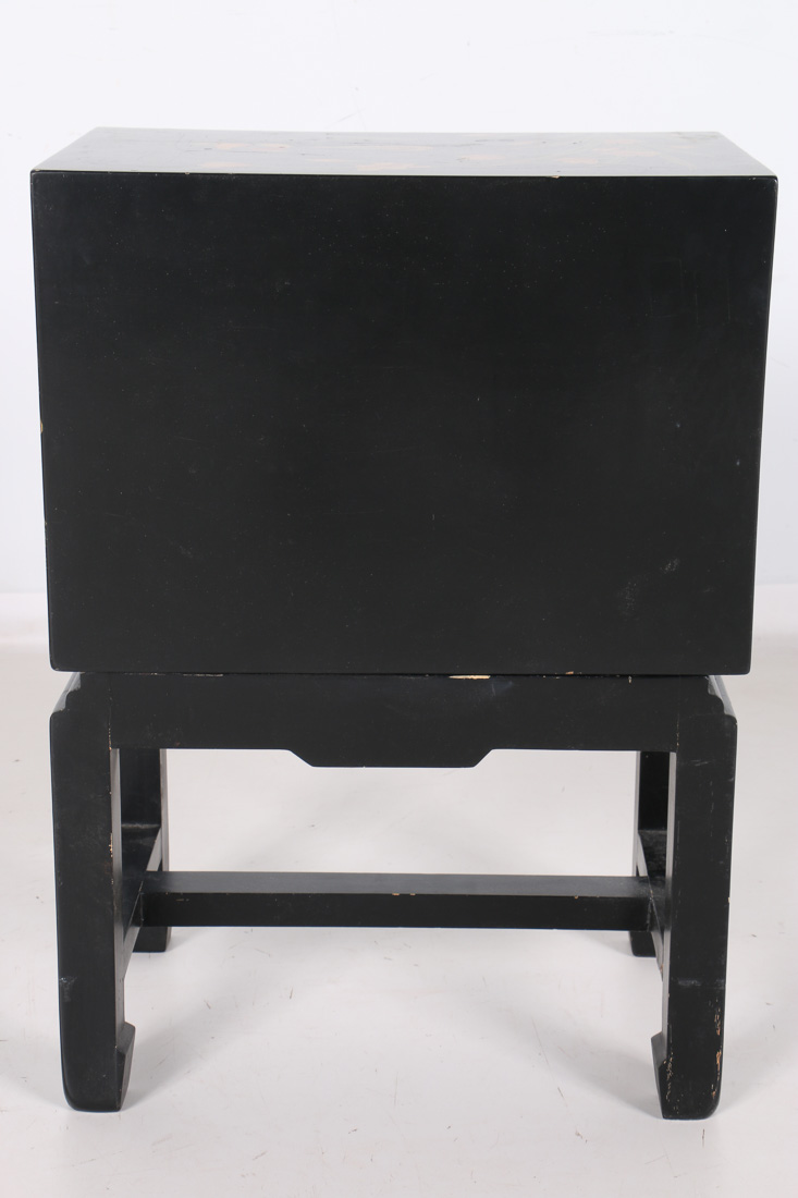 Chinoiserie Three-Drawer Chest on Stand