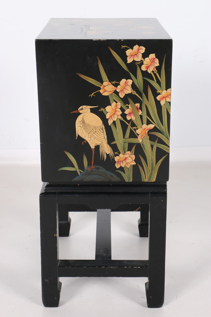 Chinoiserie Three-Drawer Chest on Stand