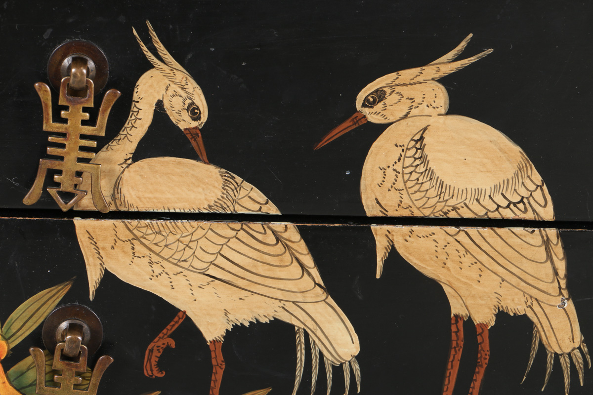 Chinoiserie Three-Drawer Chest on Stand