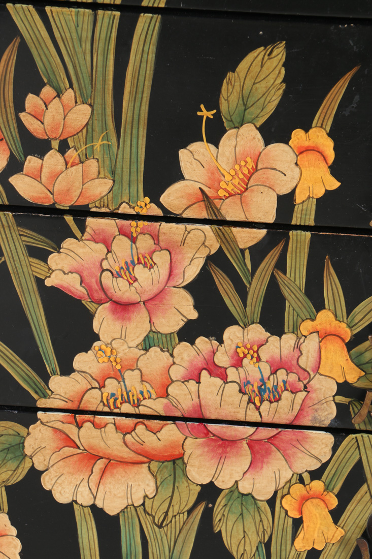 Chinoiserie Three-Drawer Chest on Stand