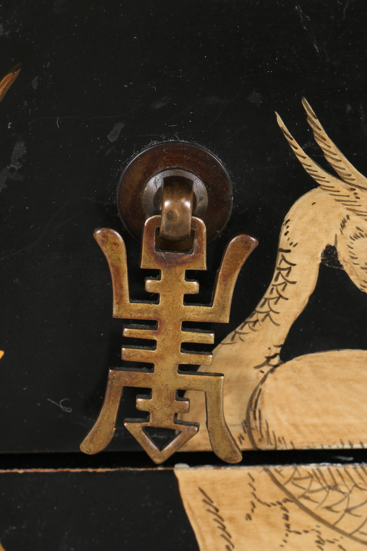 Chinoiserie Three-Drawer Chest on Stand