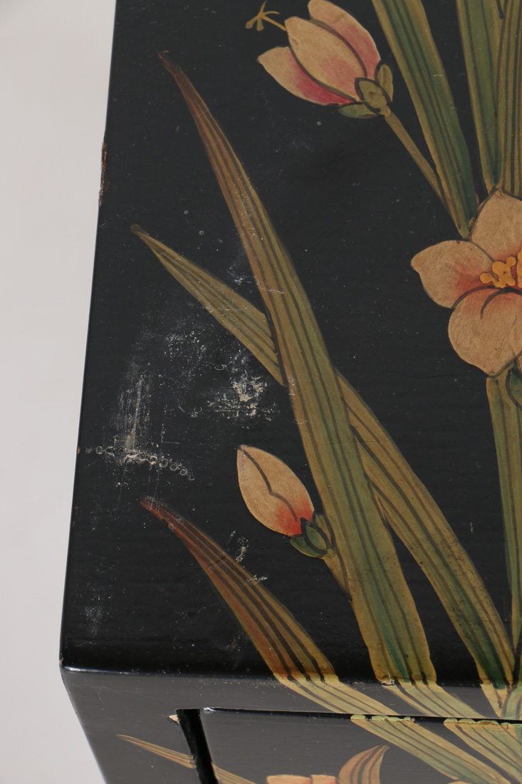 Chinoiserie Three-Drawer Chest on Stand