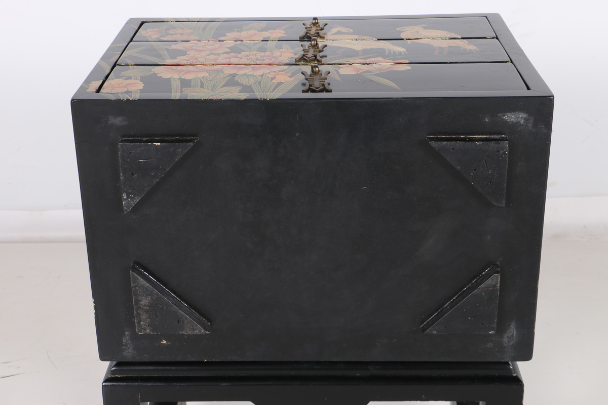 Chinoiserie Three-Drawer Chest on Stand