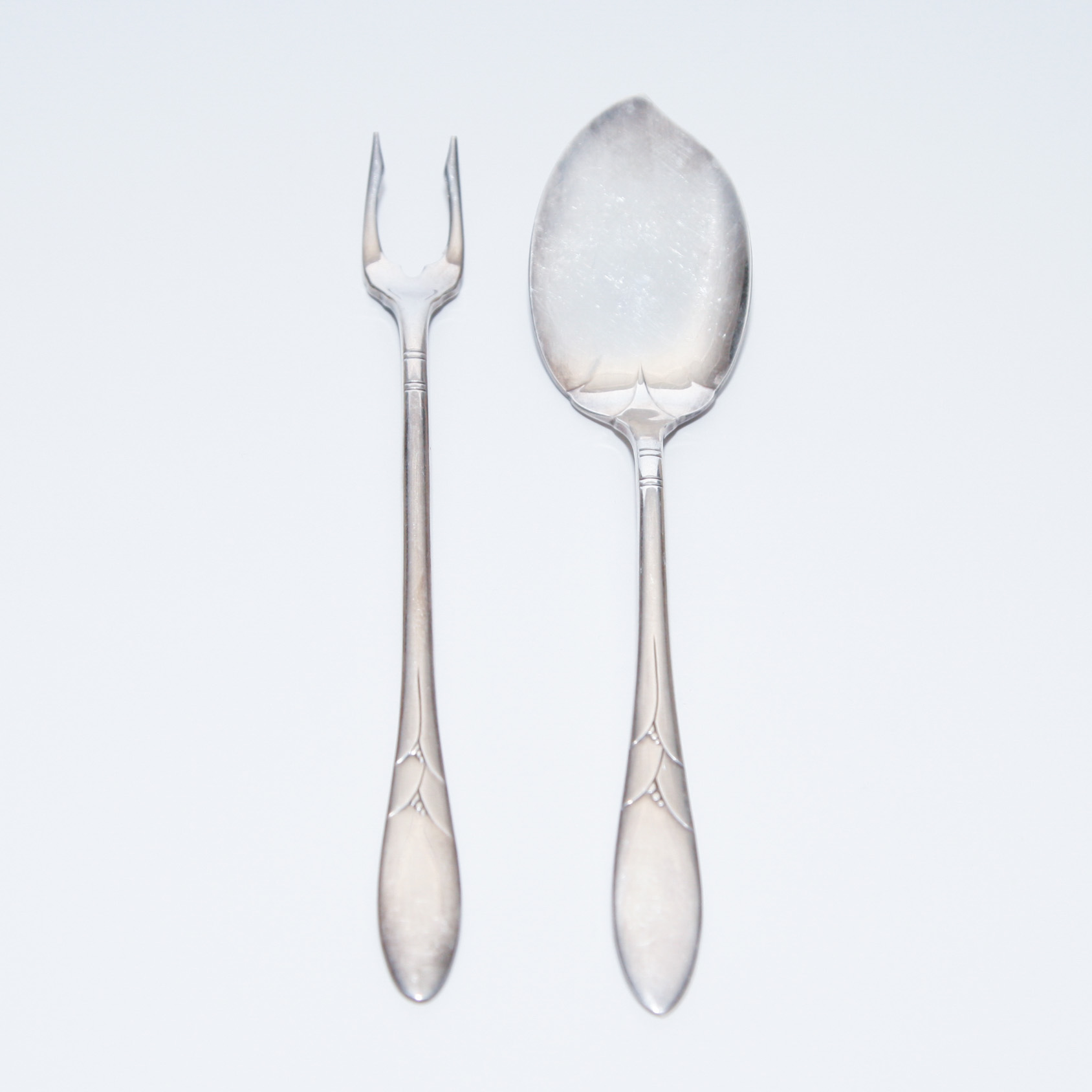 Oneida Community Silverplate "Lady Hamilton" Pickle Fork and Jelly Server