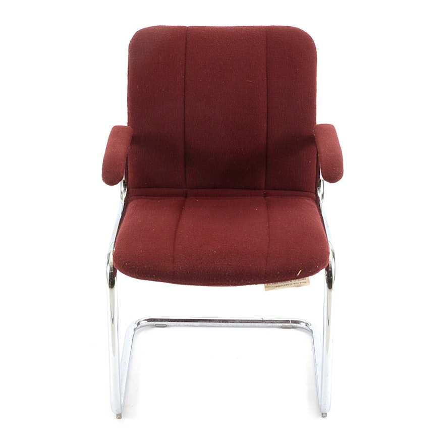 Chromcraft Maroon Armchair