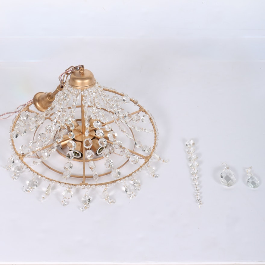 Gold Tone Crystal Chandelier