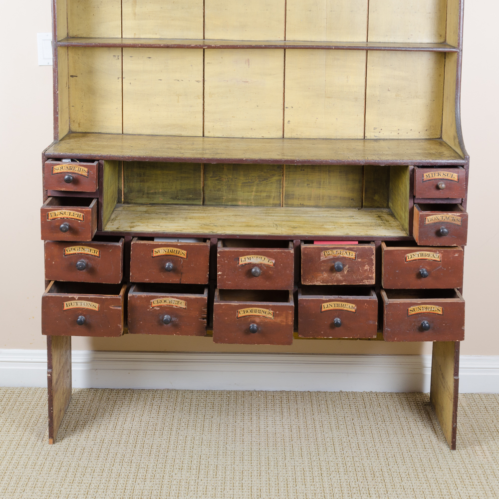 Painted General Store Style Wooden Hutch