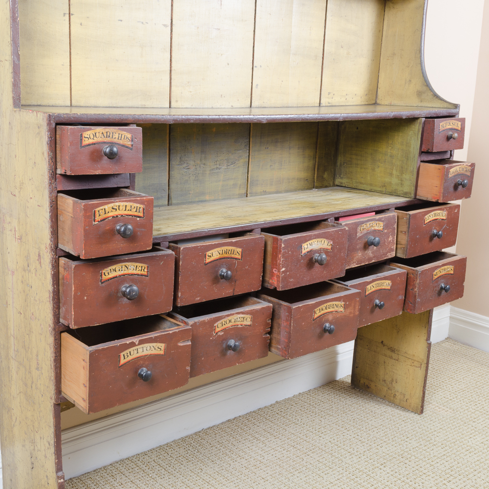 Painted General Store Style Wooden Hutch