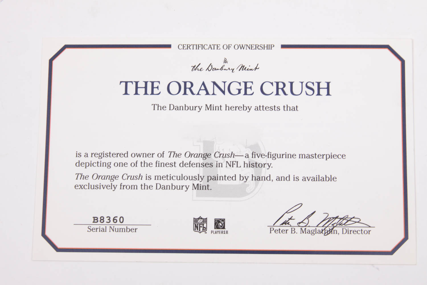 "The Orange Crush" Denver Broncos Figurine