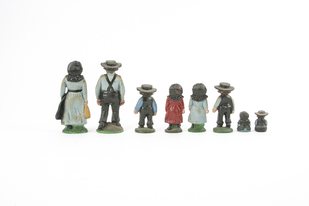 Vintage Cast Metal Amish Family Figurines