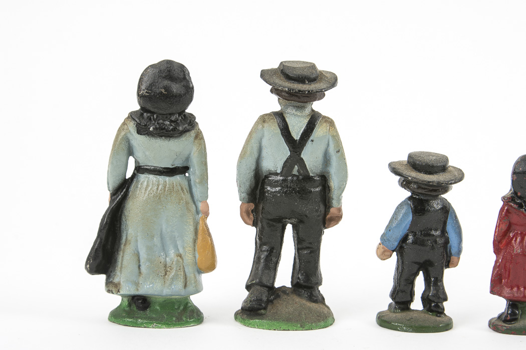 Vintage Cast Metal Amish Family Figurines