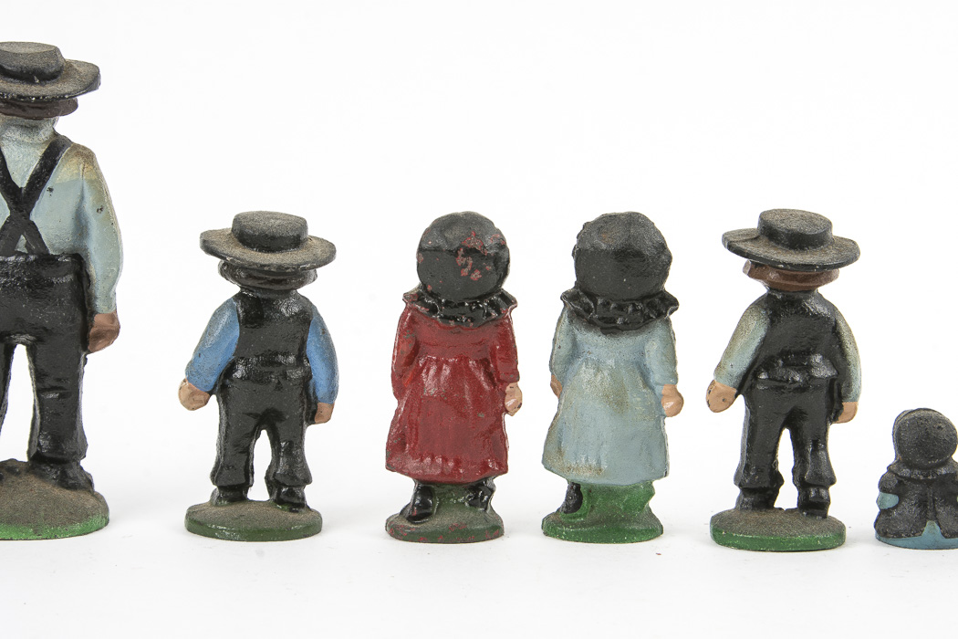 Vintage Cast Metal Amish Family Figurines