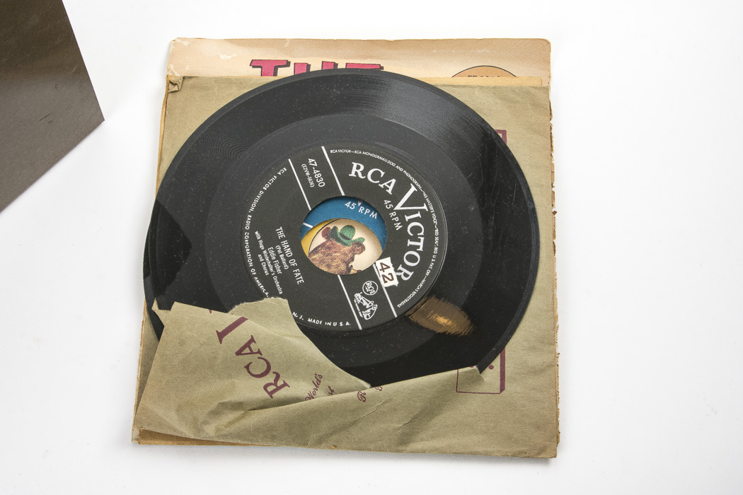 Vintage 45 rpm Records and Case