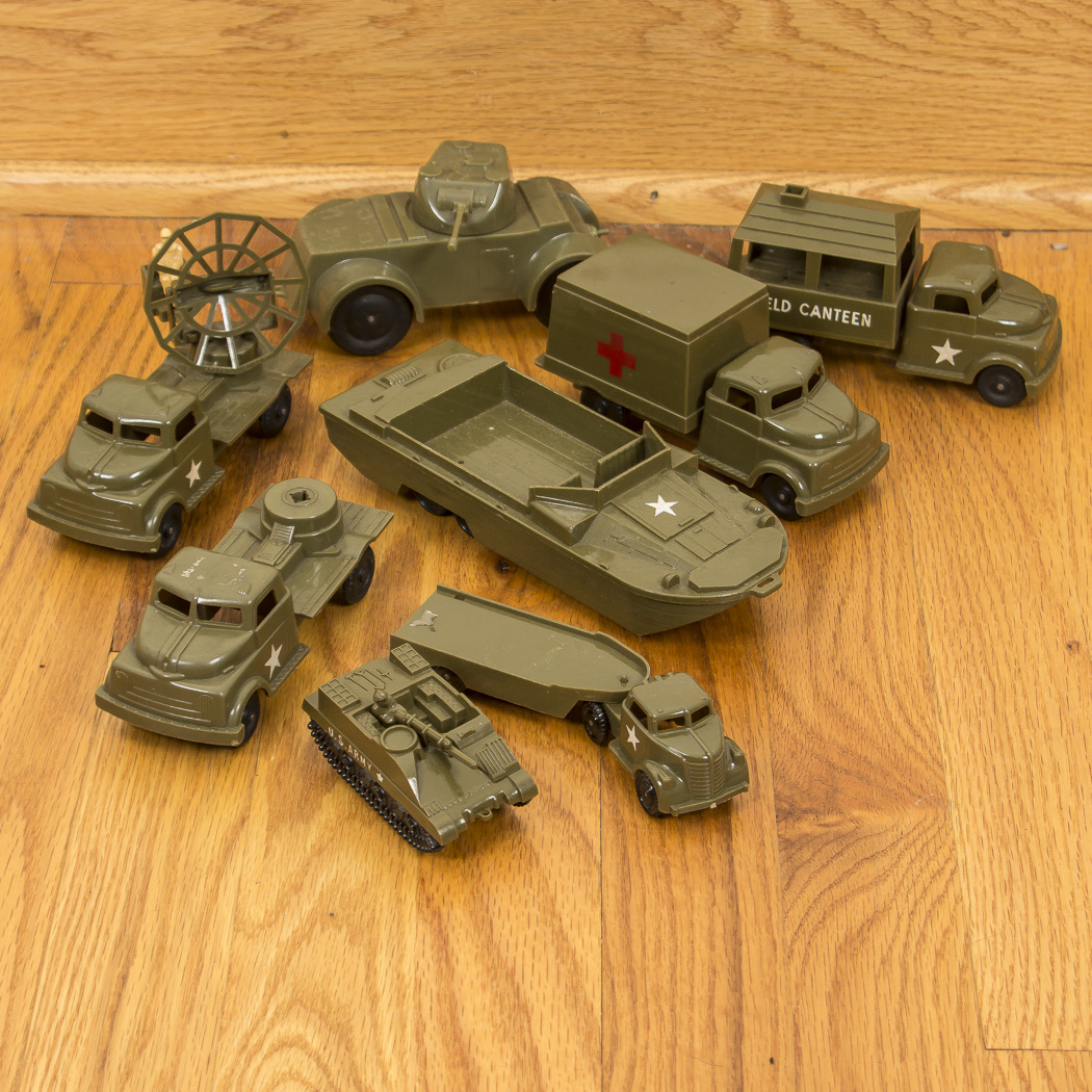 Vintage Pyro Plastic Toy Army Vehicles
