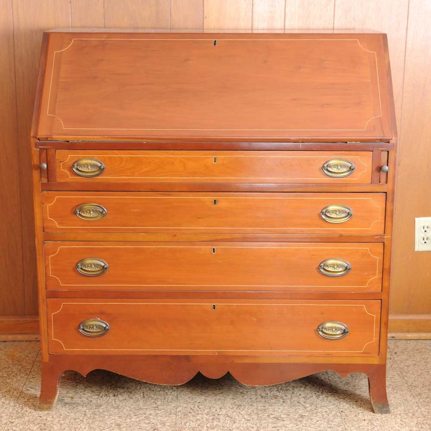 Antique Federal Style Cherry Slant-Top Secretary