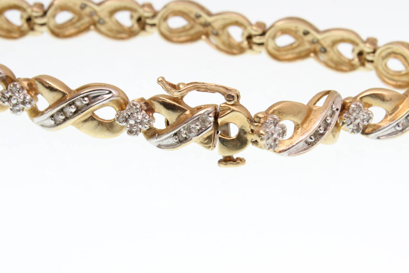 10K Yellow Gold 0.75 CTW Diamond Bracelet