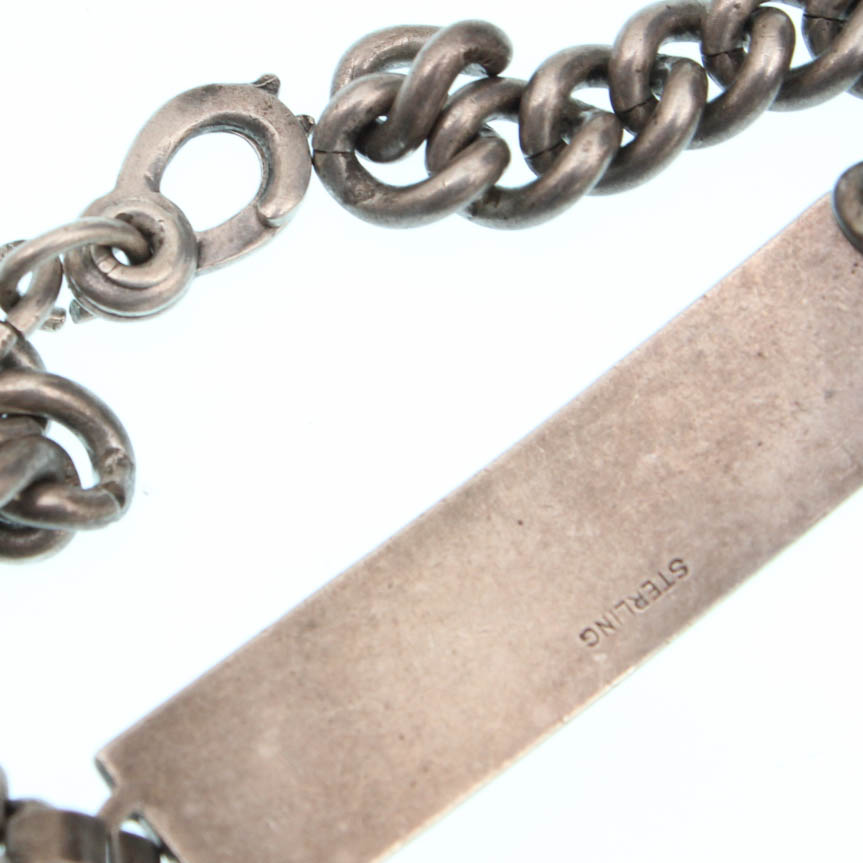 Vintage Sterling Silver Identification Bracelet
