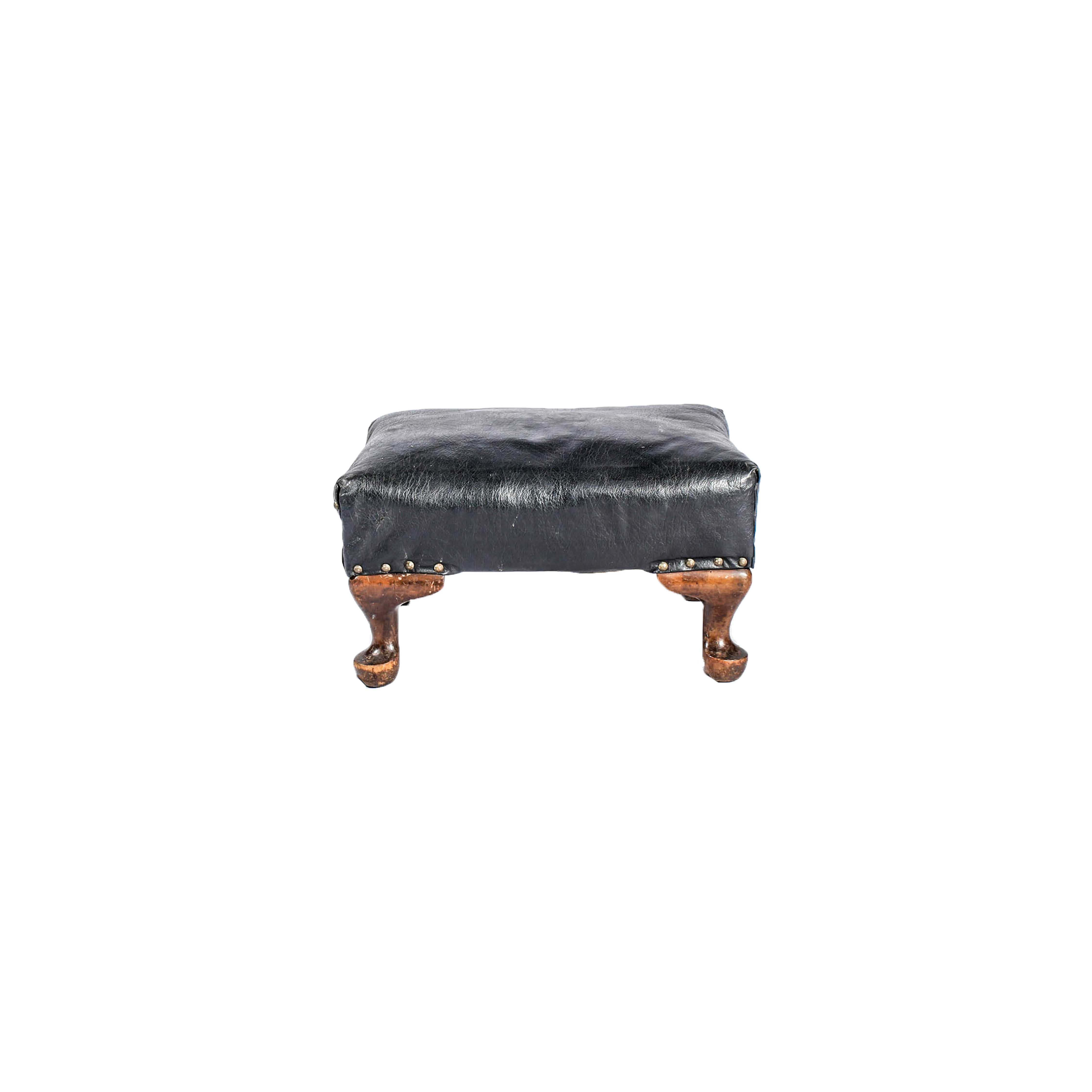 Antique Leather Footstool