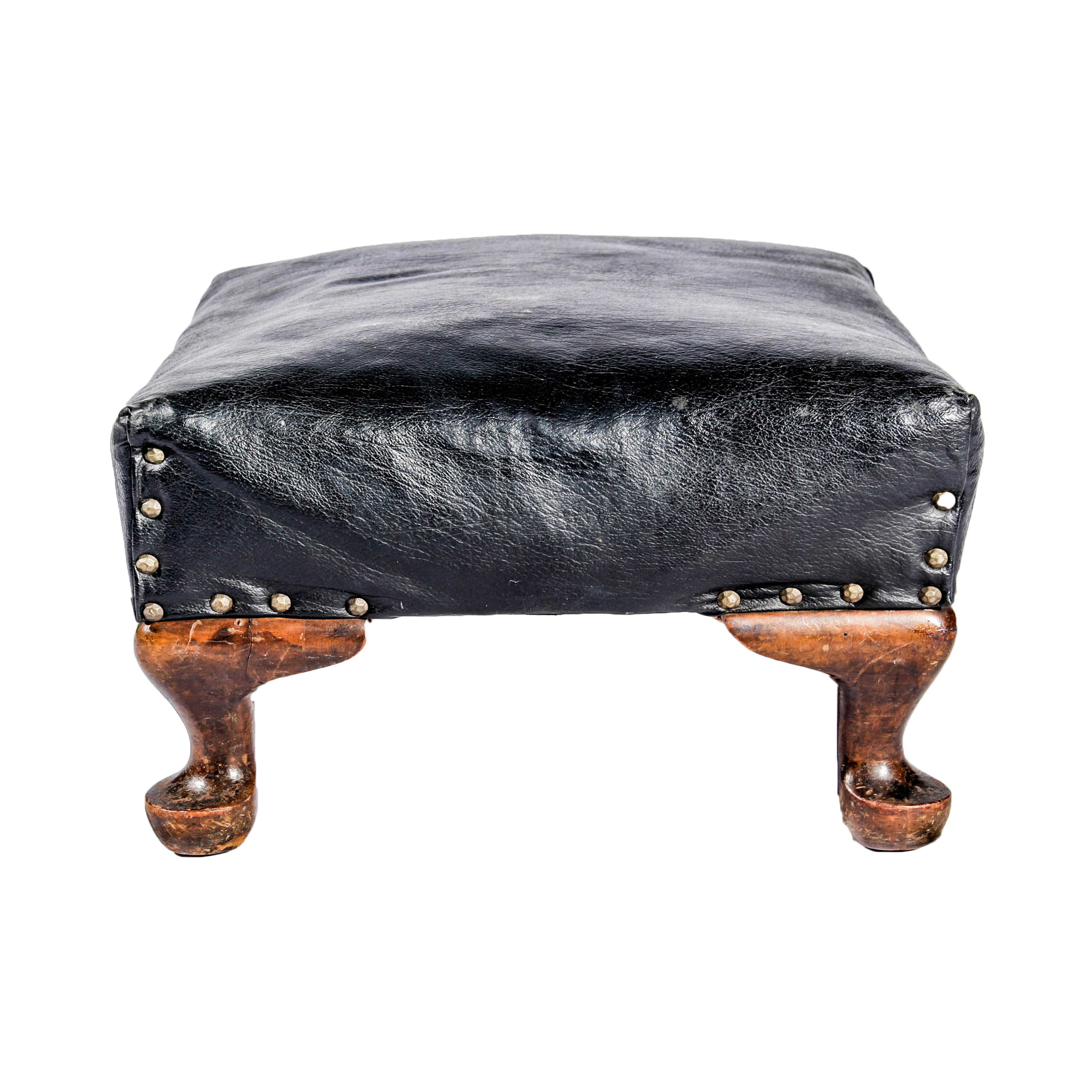 Antique Leather Footstool