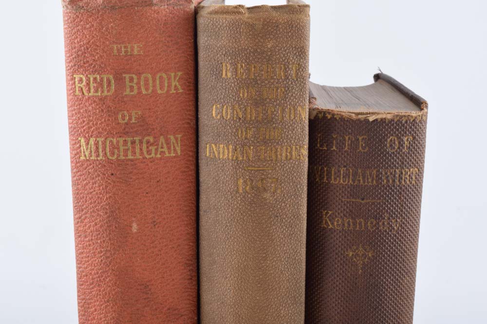 Antique U.S. Books including 1867 "Report on the Condition of the Indian Tribes"
