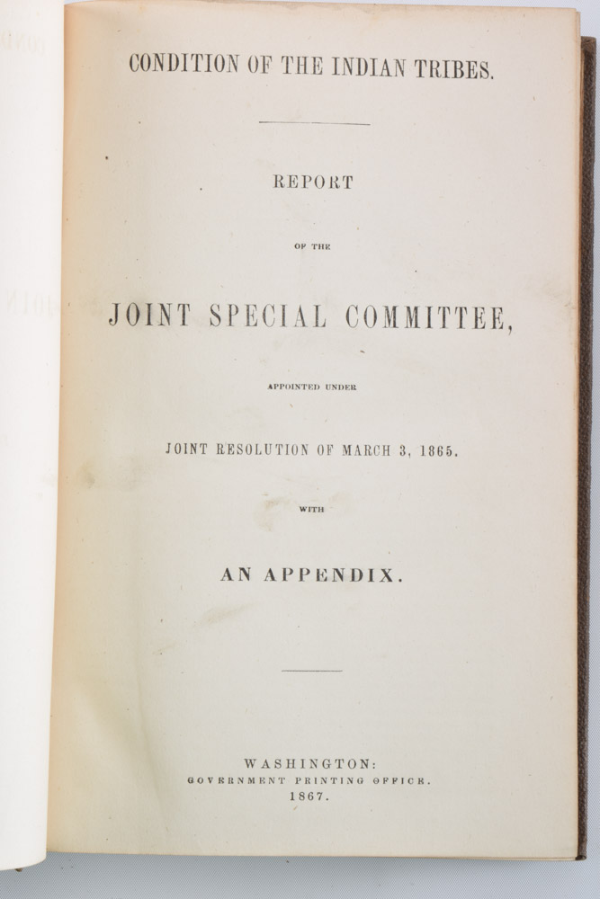Antique U.S. Books including 1867 "Report on the Condition of the Indian Tribes"